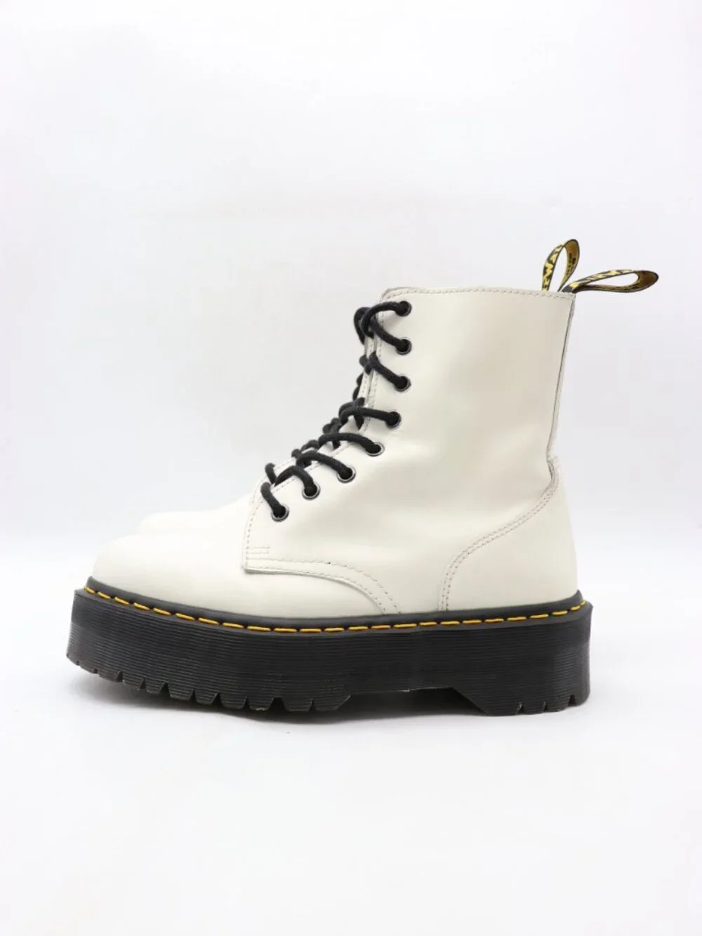 Doc Dr Martens Jadon Women's Size 8 Lace Up Side Zip Platform Boots White